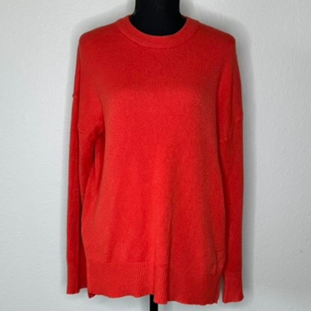 Tahari Women’s Viscose Blend Longline Crewneck Sweater Red | Size Large New - Picture 13 of 14